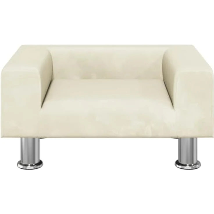 vidaXL Hundematratze, Samt Sofa für kleine Hunde, Creme – Bild 4