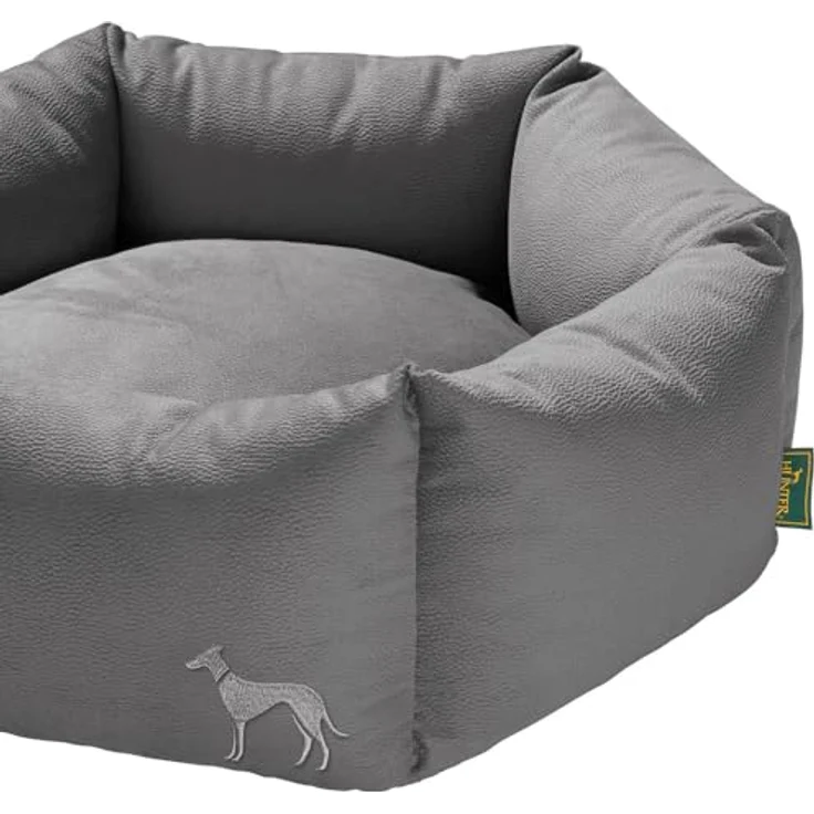 Hunter Tierbedarf Tierbett Orthopädisches Hundesofa Merida 6-eckig, modernes Design in Velouroptik, Memoryschaum-Flockenfüllung, rutschhemmende Unterseite, waschbar – Bild 2