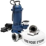 Wiltec Schmutzwasserpumpe 1100 W Tauchpumpe mit 15.000 l/h Fördermenge inkl. 20 m Schlauch Pumpe, Effizientes Abpumpen, Hohe Förderleistung, Robuste Konstruktion, Flexibel einsetzbar, Langfristige Zuverlässigkeit