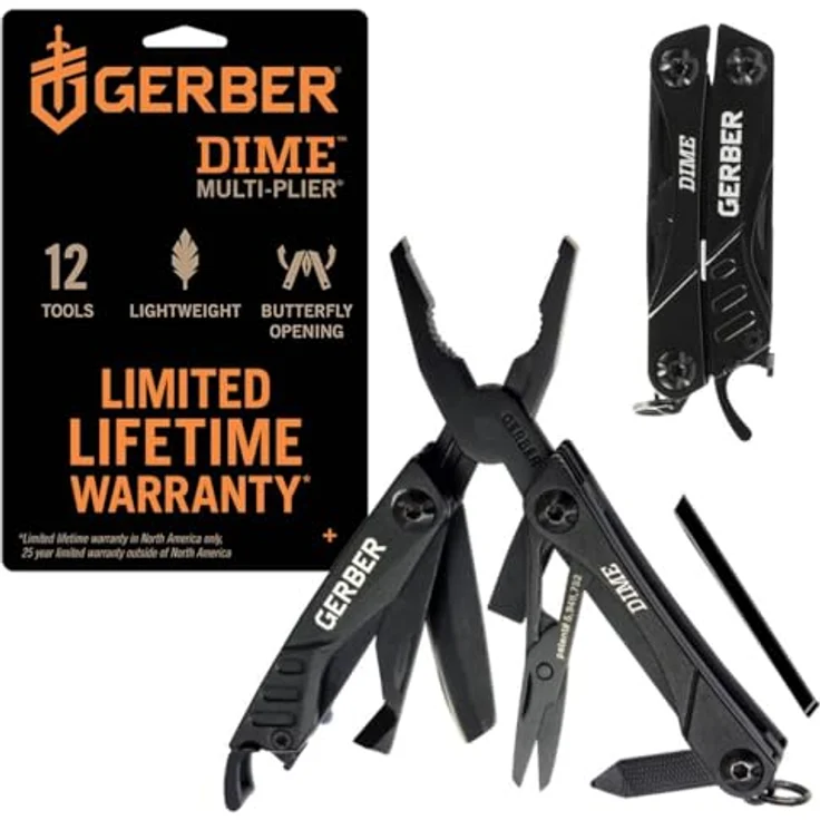 Gerber Multi-Tool DIME BLACK, Zange mit Drahtschneider, Messer – Bild 2