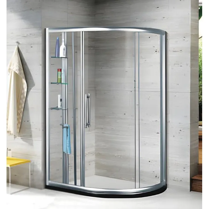 Xl Moebel Duschkabine Eckdusche 100x90 cm, Viertelkreis-Design mit transparenter Glasabtrennung, Höhe 190 cm