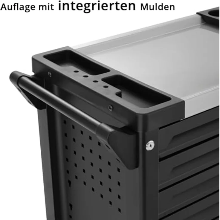 STAHLWERK Werkzeugwagen Werkstattwagen EAGLE, Montagewagen mit 7 Schubladen und Papierrollenhalter, blau – Bild 3