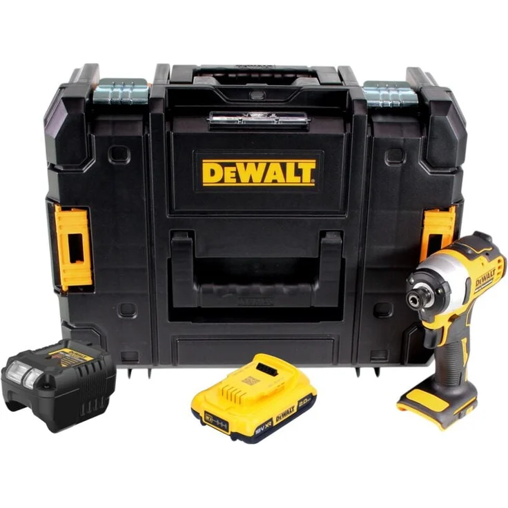 Dewalt DCF 809 D1T, 18 V Akku Schlagschrauber mit 190 Nm, Brushless, 1/4', inkl. 2,0 Ah Akku und Ladegerät, TSTAK Box