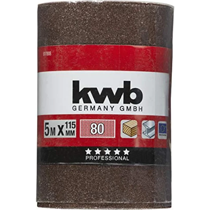 kwb Schleifpapier auf Rolle - Schleifpapier-Rolle 5 m für Metall, Holz, Lack 115 mm, Korn K-80 - Preisvergleich – Bild 2