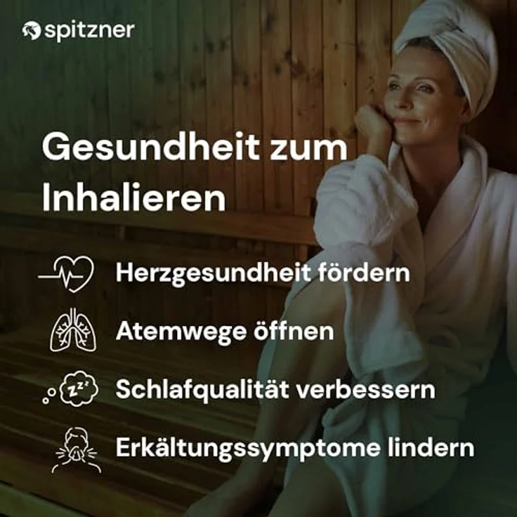 Spitzner Saunaaufguss-Set „Sinnesreise“, 6 Düfte à 30 ml: Eisminze, Ingwer-Limette, Orange, Eukalyptus, Latschenkiefer & Saunamed, perfektes Geschenk für Sauna-Liebhaber – Bild 5