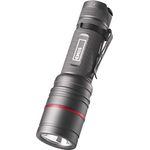 EMOS fokussierbare wasserdichte Taschenlampe, superhelle 340 lm CREE-LED-Handlampe mit 200 m Leuchtweite, robuste Metall-Taschenlampe mit Clip für Outdoor, Außen, Sport, schwarz, ULTIBRIGHT