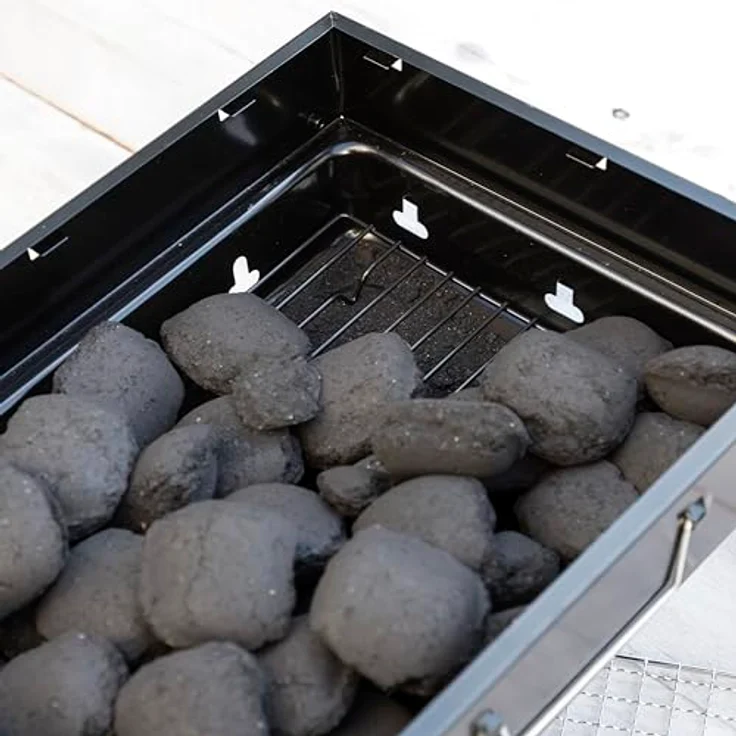 Klappbarer tragbarer Grill für die Verwendung mit Holzkohle BearBQ InnovaGoods – Bild 9