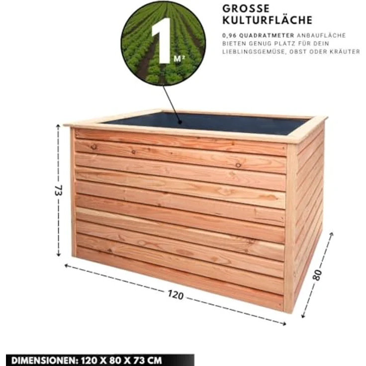 Mega Holz Hochbeet Rhombus L Lärche Holz für Außen Naturbelassen Kräuterbeet Gemüsebeet Pflanzkübel, Gartenhochbeet in Rhombus-Optik, europäische Lärche, einfacher Aufbau – Bild 4