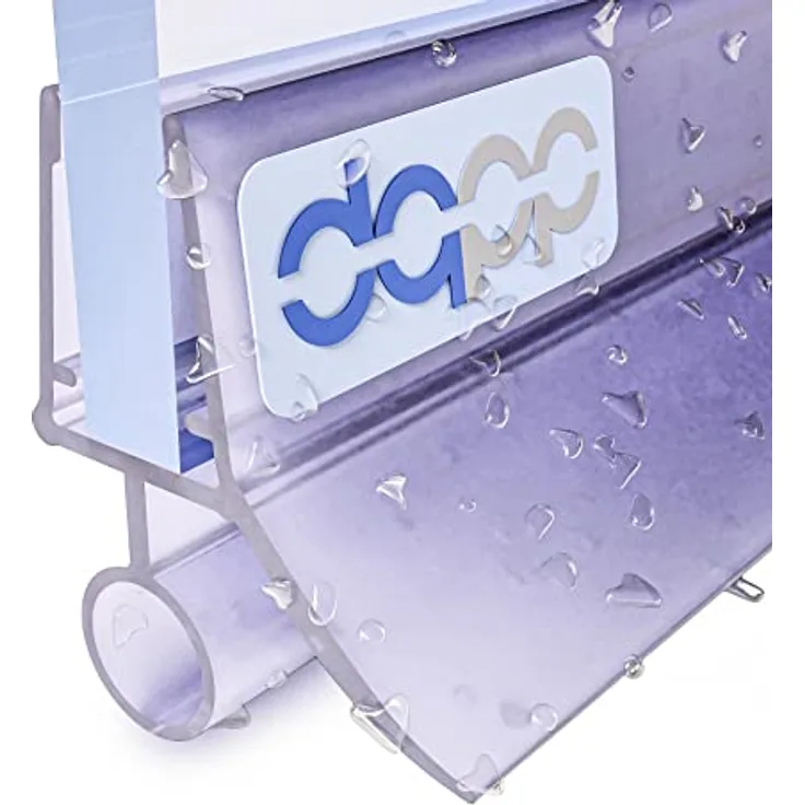 DQ-PP Duschdichtung 100cm für 6mm – 8mm Glastürstärke, transparentes Wasserabweisprofil für Duschkabinen, kürzbar und einfach zu montieren
