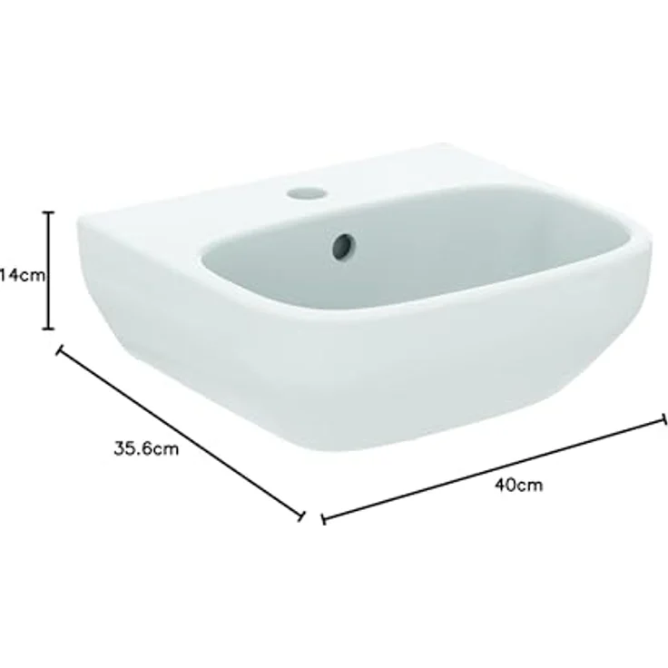 Ideal Standard Handwaschbecken i.life A 40x36 cm, 1 Hahnloch mit Überlauf, Alpinweiß, Kristallporzellan – Bild 6