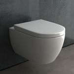 Alpenberger WC mit Bidet Funktion | Dusch WC | Toilettendeckel D Form | Hänge WC mit Intimdusche | Taharet WC Bidet WC | Wand WC Toilette Passend Geberit (7100 U)