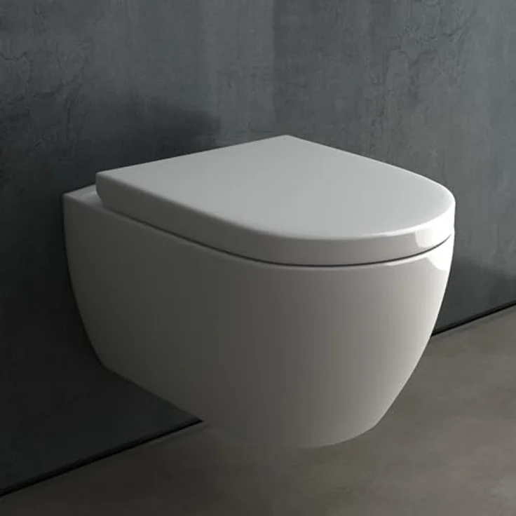 Alpenberger WC mit Bidet Funktion | Dusch WC | Toilettendeckel D Form | Hänge WC mit Intimdusche | Taharet WC Bidet WC | Wand WC Toilette Passend Geberit (7100 U) – Bild 1
