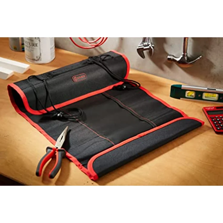 Connex Werkzeugrolltasche - 22 Fächer & Halteschiene für Stecknüsse - Unbestückt - Mit Tragegriff - Aus Polyester-Werkzeugrolle-Rolltasche-Werkzeugtasche für Wartungsmechaniker - COX952062 – Bild 4
