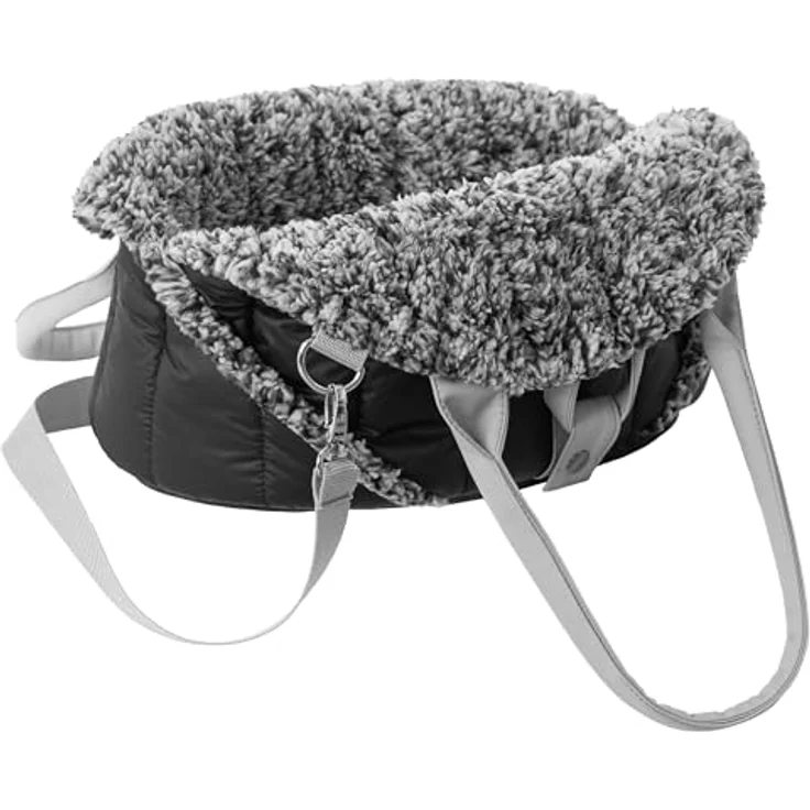 DOGGY Hundetasche, Tragetuch, Tragetasche, Haustier, Transporttasche, Höhenverstellbar, Transportbox, Reise, 38x24x28 cm, Schwarz – Bild 4
