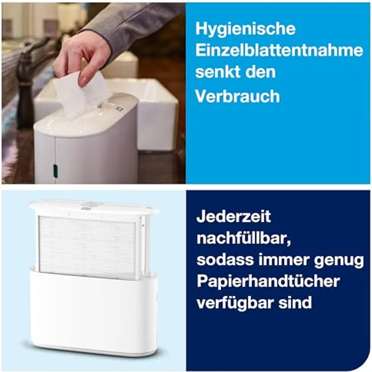 Tork Xpress Tischspender 552200, Elevation Design - H2 Falthandtuchspender zur Einzelblattentnahme, kompakt, weiß, 21,8 x 32,3 x 11,6 cm – Bild 2