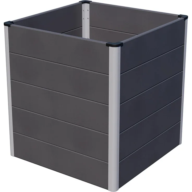 GroJa Hochbeet Solid Cube, witterungsbeständiges Hochbeet 70 cm x 70 cm x 75 cm, Anthrazitgrau