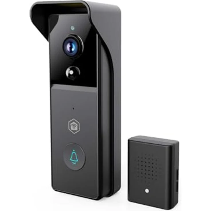 Nedis WIFICDP21BK, WLAN Video Türklingel mit 3 MP Kamera, 100° Weitwinkel, Infrarot Nachtsicht, Zwei-Wege-Audio, Akku 4400 mAh, Schwarz – Bild 3