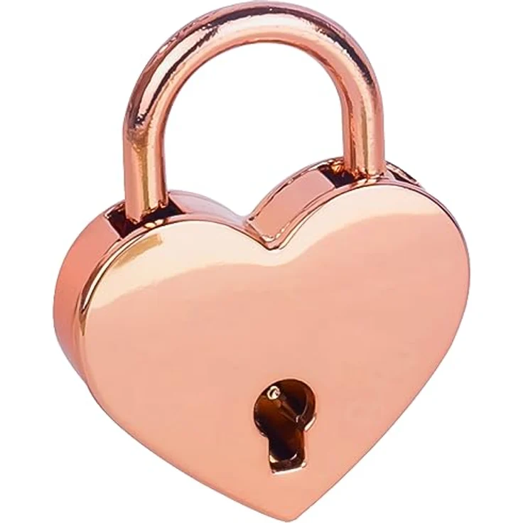 HMF Mini Deko Vorhängeschloss mit Schlüssel in Herzform | 3,9 x 3 x 0,7 cm | Roségold – Bild 4