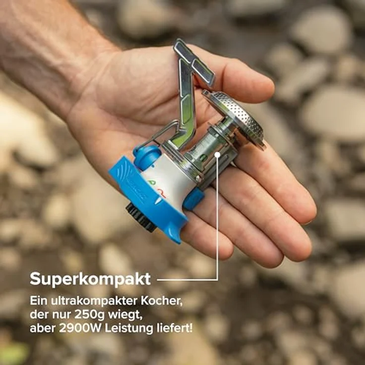 Campingaz Campingkocher Twister Connect, Gaskocher mit 2,9 kW Leistung und transportabler Tragetasche, blau-silber – Bild 3