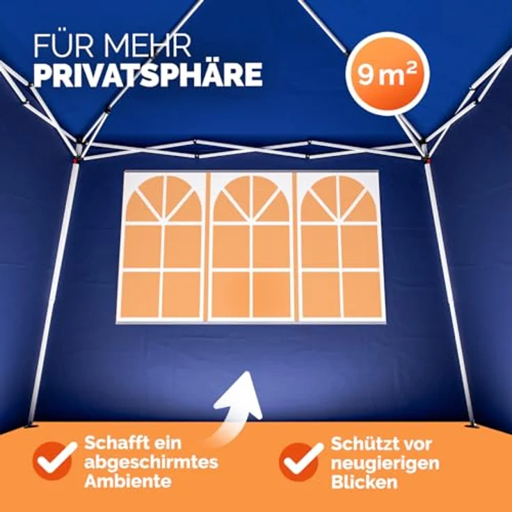 Deuba Seitenwand Faltpavillon Capri 2 Seitenwände blau 3x3m – Bild 5