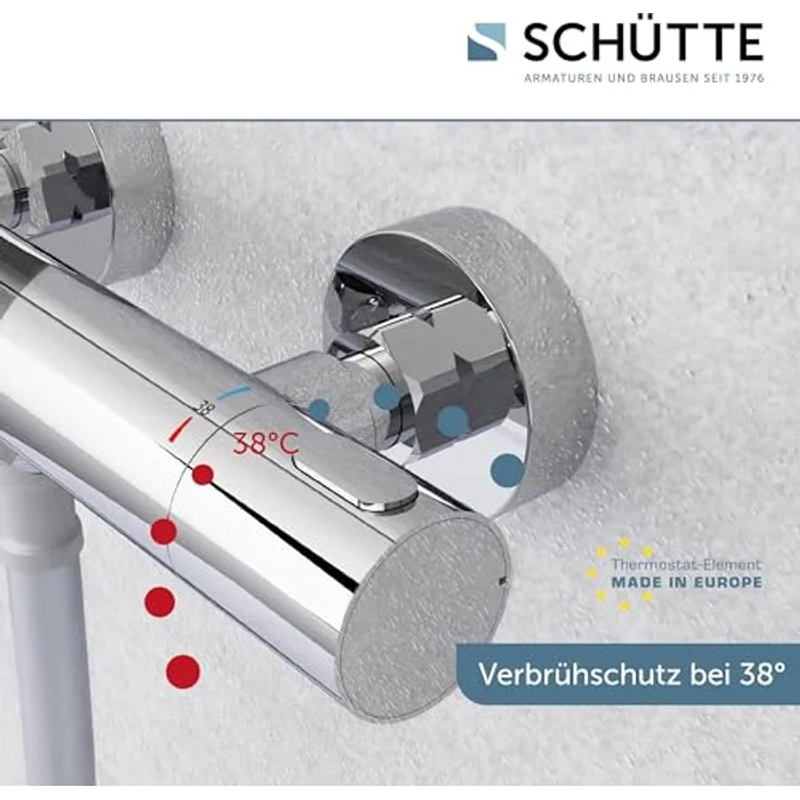Schütte Duscharmatur LOS ANGELES, Eco-Stopp-Funktion mit Temperaturskala und Sicherheitssperre bei 38 °C – Bild 4