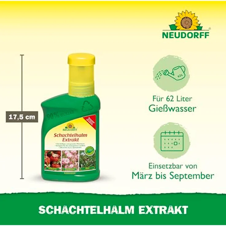 Neudorff Pflanzenstärkungsmittel Schachtelhalm Extrakt 250 ml, natürlicher Kräuterextrakt mit hohem Kieselsäuregehalt für kräftiges Wachstum bei allen Pflanzenarten – Bild 3