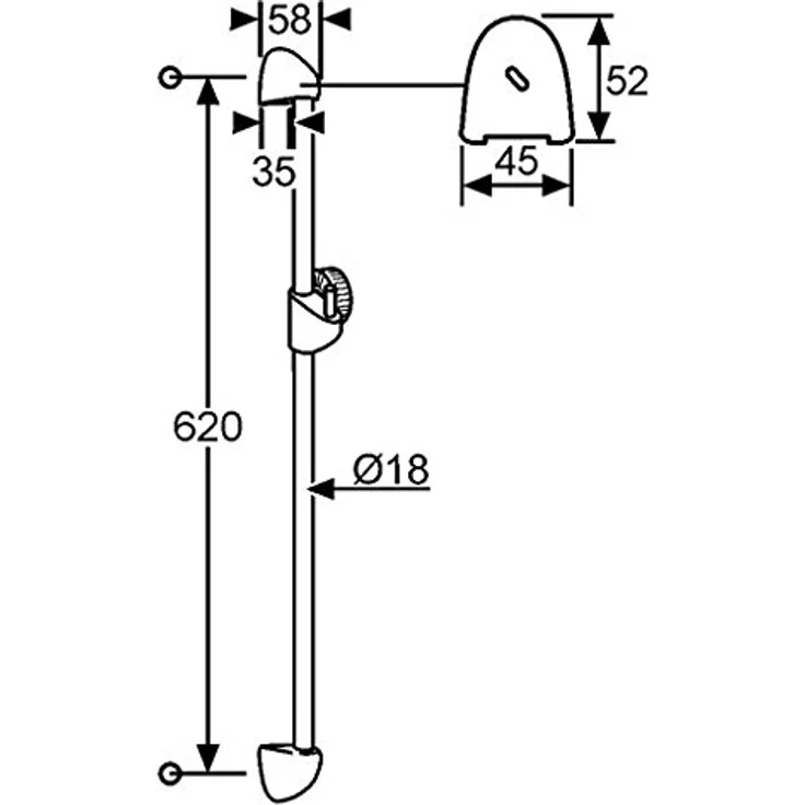 Kludi Standard 6048005-00 Wandstange 60 cm chrom – Bild 3