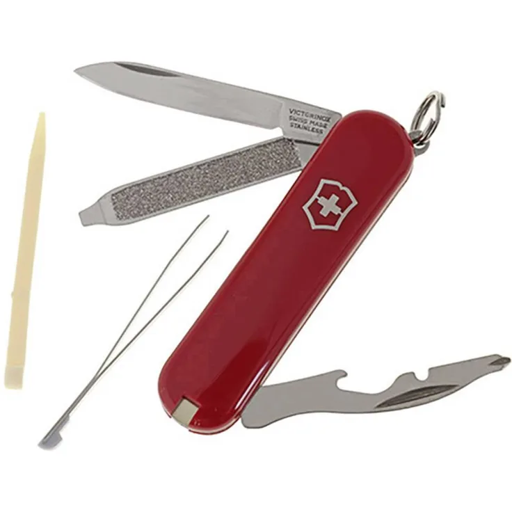 Victorinox Rally 0.6163, Schweizer Taschenmesser mit 9 Funktionen, rot