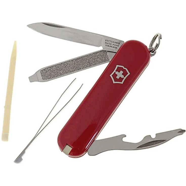 Victorinox Rally 0.6163, Schweizer Taschenmesser mit 9 Funktionen, rot