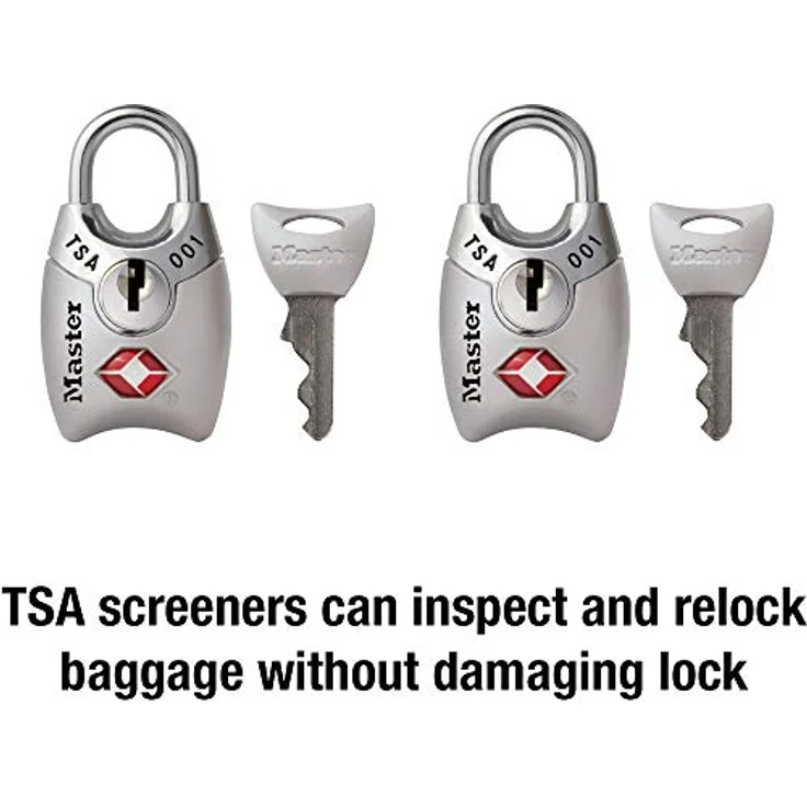 Master Lock 4689T TSA zugelassenes Schloss mit Schlüssel, 2 Stück, Farben können variieren – Bild 3