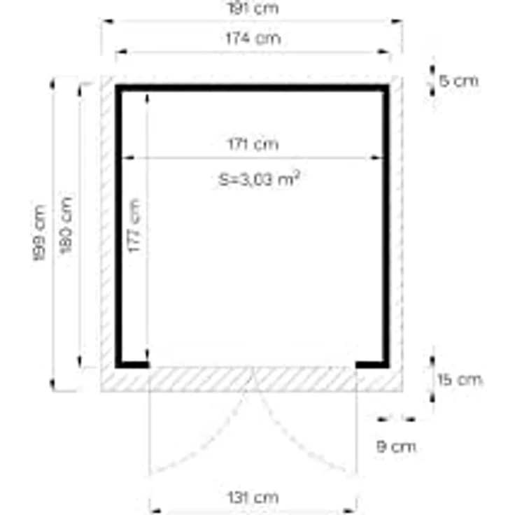 Alpholz Gerätehaus Mollie aus Fichten-Holz | Gartenhaus mit 14mm Wandstärke | Holzhaus inklusive Montagematerial | Geräteschuppen Größe: 197 x 193 cm | Pultdach – Bild 2