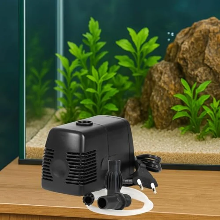SunSun HJ-542 ECO Aquarium Pumpe, 400 L/h, 5 W, leise Tauchpumpe mit Filterschwamm und Sauerstoffschlauch für Mini Aquarium – Bild 6