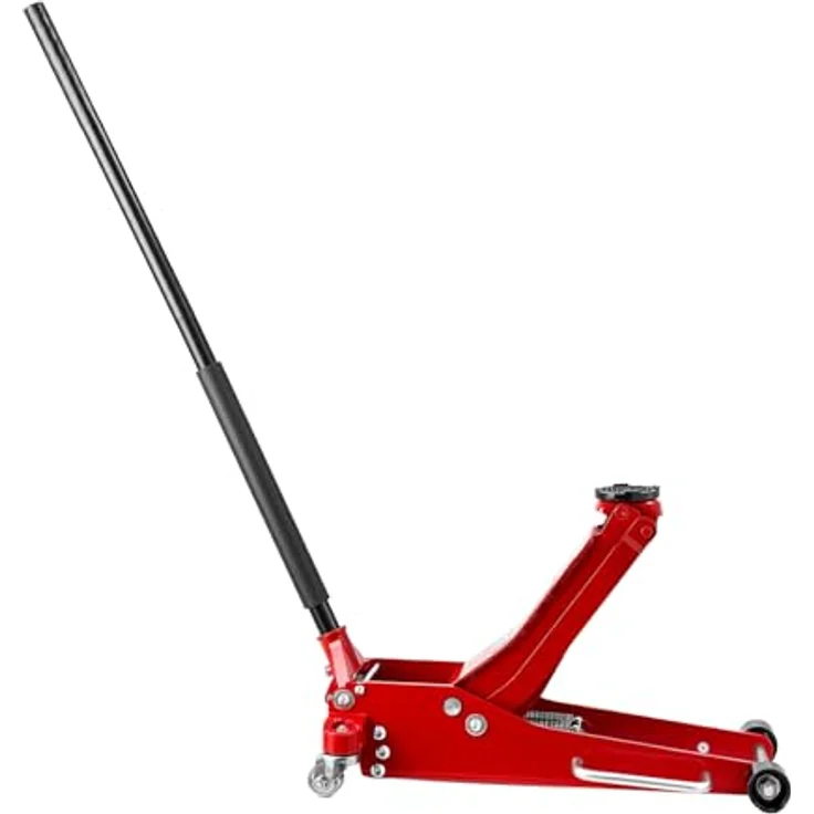 VEVOR Hydraulischer Rangierwagenheber 3 t, Flacher Aluminiumwagenheber mit Doppelkolben-Schnellhubpumpe, geeignet für Sportwagen und SUVs, Hubbereich 85-515 mm, Rot – Bild 9