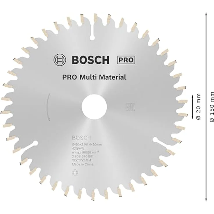 Bosch Professional Zubehör 2608640501 Kreissägeblatt Multi Material 150 x 20-16 x 2,0 mm, 42 – Bild 3