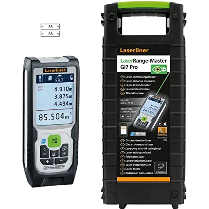 Laserliner Master Gi7, Laserentfernungsmesser 70m ± 2mm, IP40, grüne Lasertechnologie mit LC-Display – Bild 1