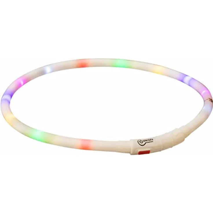 TRIXIE Individuell Kürzbares, Wiederaufladbares Leuchthalsband Für Hunde Flash Leuchtring USB, Silikon, Xs–XL: 70 cm/Ø 10 Mm, Bunt - 12641 – Bild 1