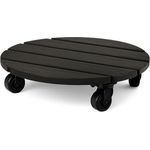 Plastard Pflanzenroller ⌀ 30 cm, Robuster WPC Pflanzenroller mit 360° Gummirädern, 120 kg Tragkraft, UV-beständig & wetterfest, schwarze Optik