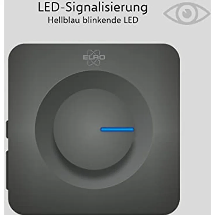 ELRO DB3000-P1C1B Funk Türklingel Set Tragbare Empfänger mit Batterie-Wasserdicht, 100m Reichweite, 64 Melodien-Schwarz – Bild 3