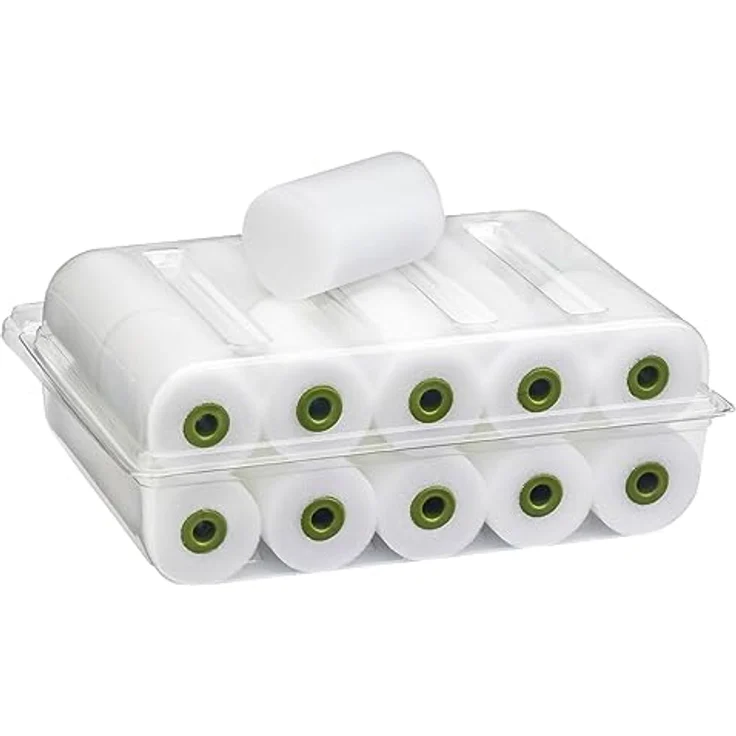 Colorus - Lackier Set: 20 x Schaumstoff-Lackrolle 5 cm superfein gerade | 2 x Lackierwanne | 1 x Farbroller-Steckbügel | Lackierwalze – Bild 3