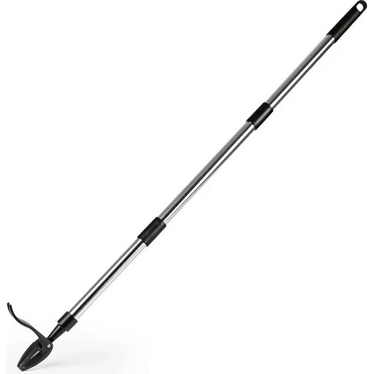 EASYmaxx Unkrautstecher, rückenfreundlich, 112 cm, Aluminiumkrallen, Silber/Schwarz
