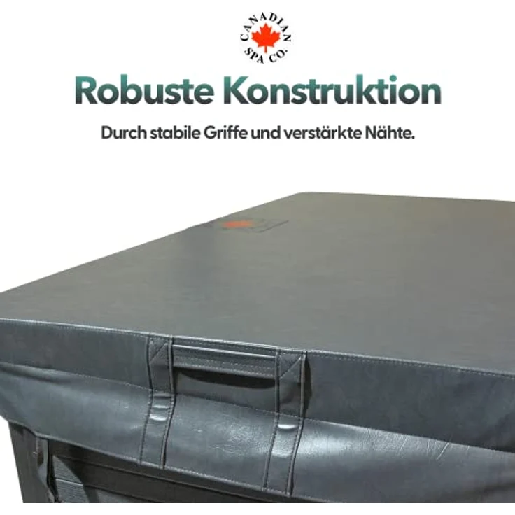CANADIAN SPA CO. Poolabdeckung eckig, 213x213 cm, grau, Isolierabdeckung für Whirlpool, Abdeckung für Pool wasserdicht und UV-beständig – Bild 5