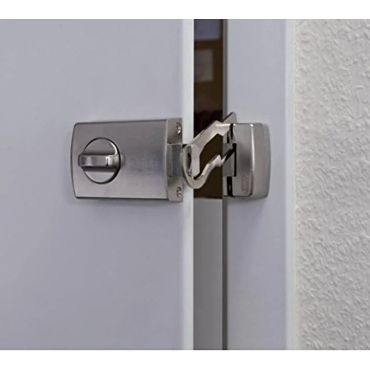 ABUS Tür-Zusatzschloss 2130, silber, stabiler Riegel mit zwei Schlüsseln und Drehknauf für Eingangstüren – Bild 2