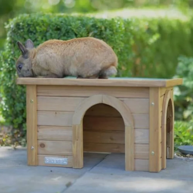 Kerbl Nagerhaus für Kaninchen Haus aus Spießtanne zwei Eingänge – Bild 5