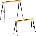 relaxdays Klappbock Arbeitsbock 2er Set höhenverstellbar, orange lackiert, 100 kg Traglast