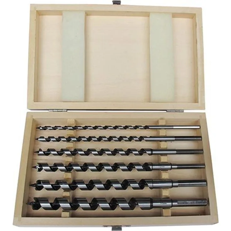 FORTIS Schlangenbohrer-Satz Lewis, 6-tlg. 460mm aus Werkzeugstahl für Holz mit Sechskantschaft