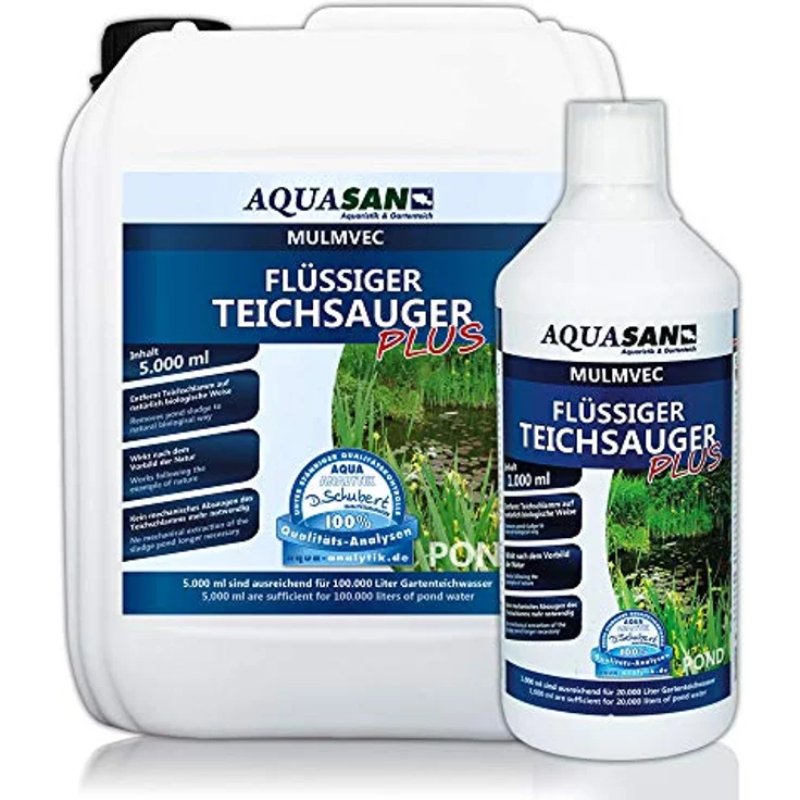 AQUASAN Gartenteich Mulmvec Flüssiger Teichsauger Plus (Teichschlammentferner - Kein mechanisches Absaugen von Schlamm und Mulm mehr notwendig - Nie Wieder Teichschlamm), Inhalt:5 Liter – Bild 5