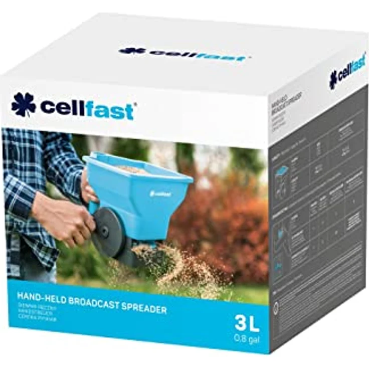 Cellfast Universalstreuer, langlebiger Stahlkopf, hohe Streubreite bis 3,6 m, 3 Liter Fassungsvermögen – Bild 3