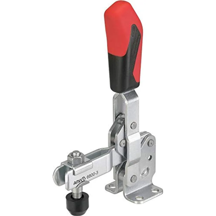 AMF Senkrechtspanner Nr. 6800-90043, Spannzwinge mit ergonomischem Handgriff und Sicherheits-Spannstück, verzinkt