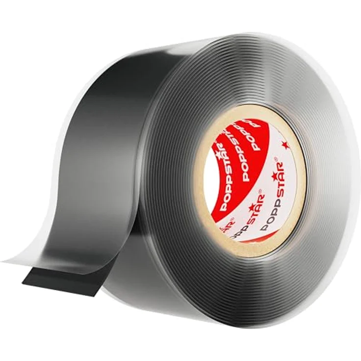 Poppstar selbstverschweißendes Silikonband, schwarz, 3m lang, 25mm breit, 1 Rolle (1008721) – Bild 1