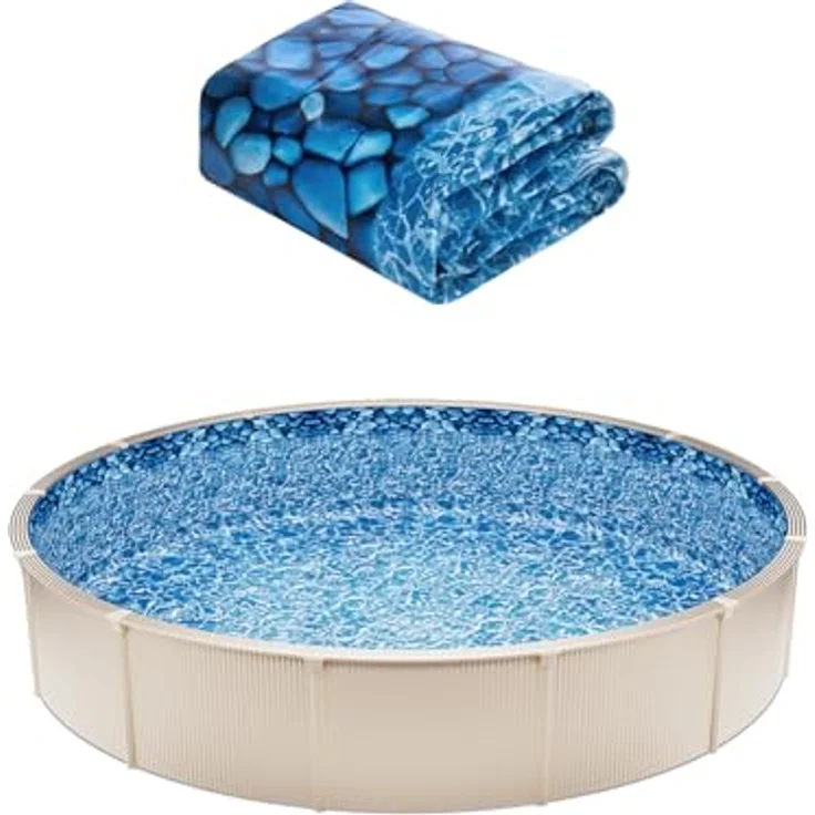 VEVOR runde Schwimmbadauskleidung, φ1006x120cm, verschleißfestes Vinyl für oberirdische Schwimmbecken mit 132cm Wandhöhe – Bild 1